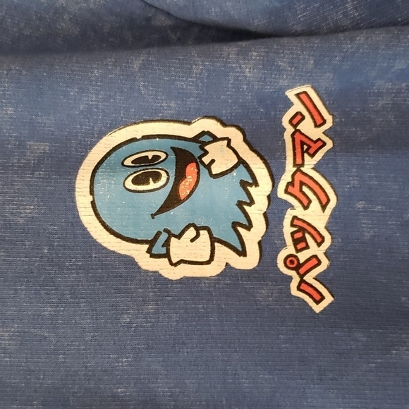 Pac-man Hoodie Blue pac-man 1980 Washout Blue Men's Large - Picture 3 of 14